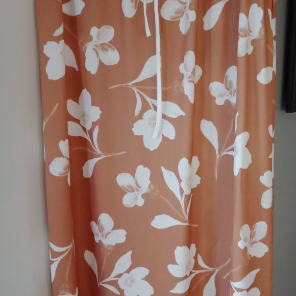 FLORAL MAXI SKIRT, TAN & WHITE - Picture 2 of 2